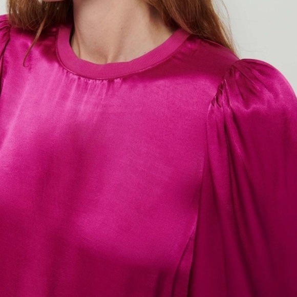 Anthropologie Nation LA Donna Bell Sleeve Silk Blouse - Picture 6 of 11